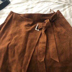 White House Black Market Asymmetrical Brown Skirt